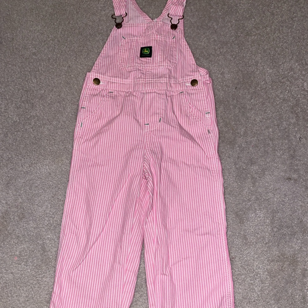 Pink Striped Overalls